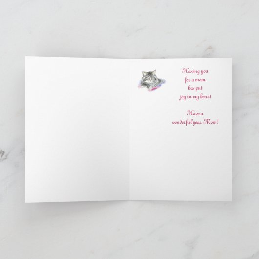 Carte Salutation faite sur commande, le jour de mère, (Intérieur)