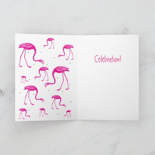 Carte Salutation Flamant rose (Intérieur)