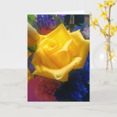 Carte Salutation florale, enveloppes blanches standard i (Fleur jaune)