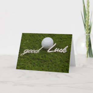 Carte Salutation golf balle de golf bonne chance écritur