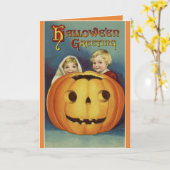 Carte Salutation Halloween vintage (Fleur jaune)