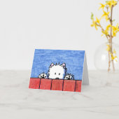 Carte Salutation KiniArt Westie (Fleur jaune)