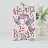 Carte Salutation Magic Unicorn Anniversaire (Debout devant)