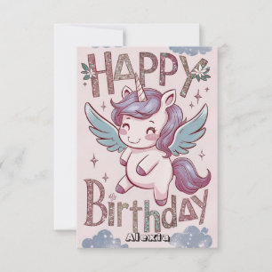 Carte Salutation Magic Unicorn Anniversaire