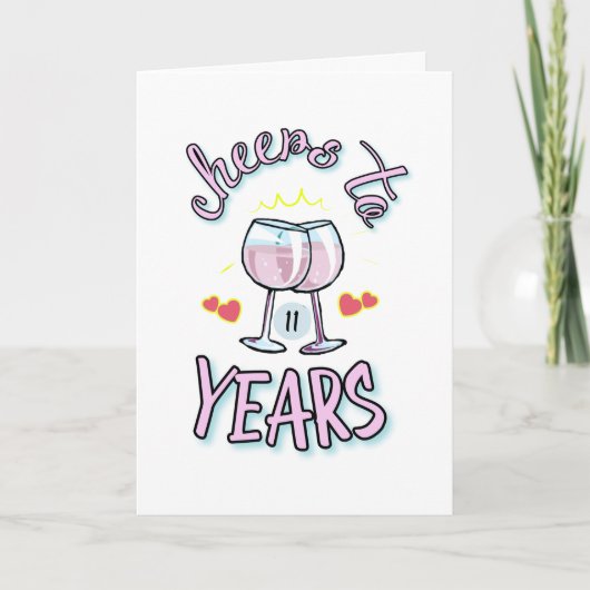 Carte Salutation mariage de 11 ans (Devant)