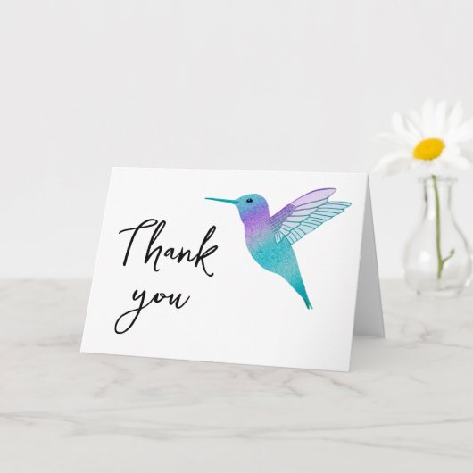 Carte Salutation Merci colibri (Petite plante)