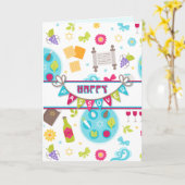 Carte Salutation moderne colorée de pâque (Fleur jaune)