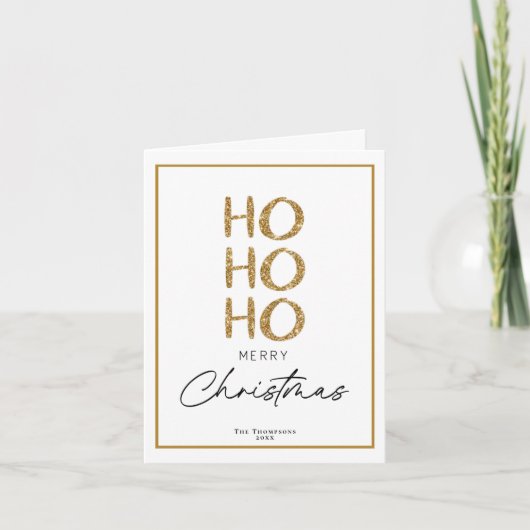 Carte Salutation moderne minimaliste de Noël Foil (Devant)