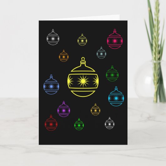 Carte - Salutation - Ornements d'arbre de vacances (Devant)