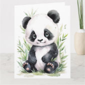 Carte Salutation Panda et Bambou (Devant)
