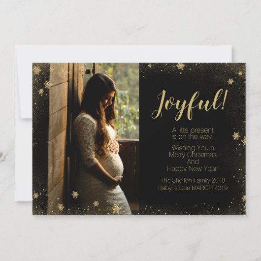 Carte Salutation photo de Noël de la grossesse (Devant)