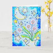 Carte salutation pissenlit (Fleur jaune)