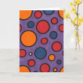 Carte Salutation Polka-Dot rouge et orange (Fleur jaune)