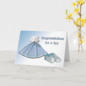 Carte Salutation pour bébé garçon (Fleur jaune)