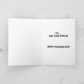 Carte Salutation pour la fête des mères amusante (Intérieur)