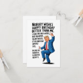 Carte Salutation pour l'anniversaire de Trump (Devant/Arrière en situation)