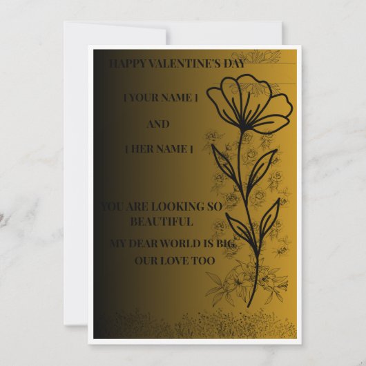 Carte Salutation Romantique Minimale d'Amour (Devant)