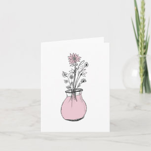 Carte Salutation roseâtre 