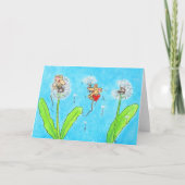 Carte Salutation Souris Pissenlit (Devant)