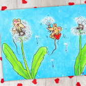 Carte Salutation Souris Pissenlit