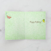 Carte Salutation verte élégante d'été de fille et de (Intérieur)