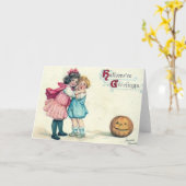 Carte Salutation vintage de Halloween (Fleur jaune)
