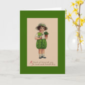 Carte Salutation vintage du jour de St Patrick (Fleur jaune)