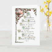 Carte Salutation Vintage Ornate Thanksgiving (Fleur jaune)