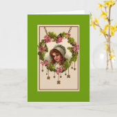 Carte Salutation vintage pour la Saint-Patrick (Fleur jaune)