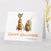 Carte Salutation Zombie veggie Halloween (Fleur jaune)