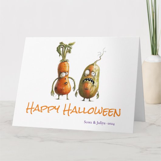 Carte Salutation Zombie veggie Halloween (Devant)