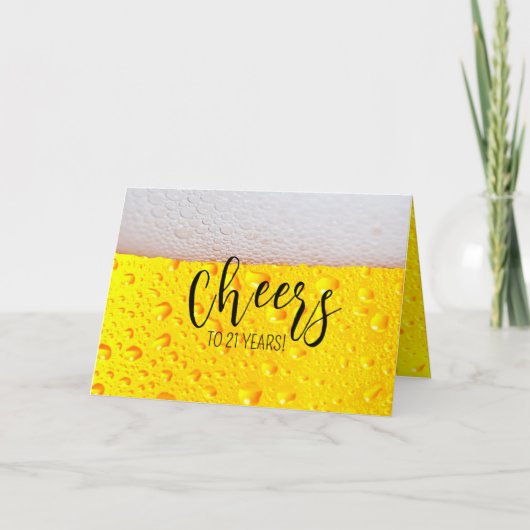 Carte Salutations à 21 ans sur mesure âge de l'apéritif  (Devant)
