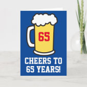 Carte Salutations À 65 Ans Bière Anniversaire (Vierge À  (Devant)
