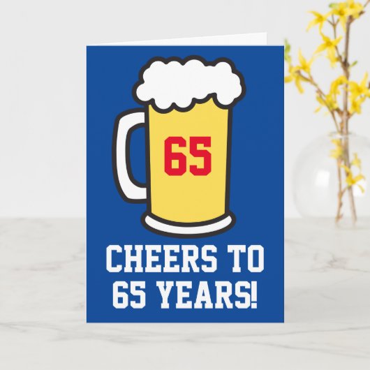 Carte Salutations À 65 Ans Bière Anniversaire (Vierge À  (Fleur jaune)