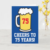 Carte Salutations À 75 Ans Bière Anniversaire (Blanc À L (Fleur jaune)