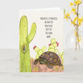 Carte Salutations aux tortues (Fleur jaune)