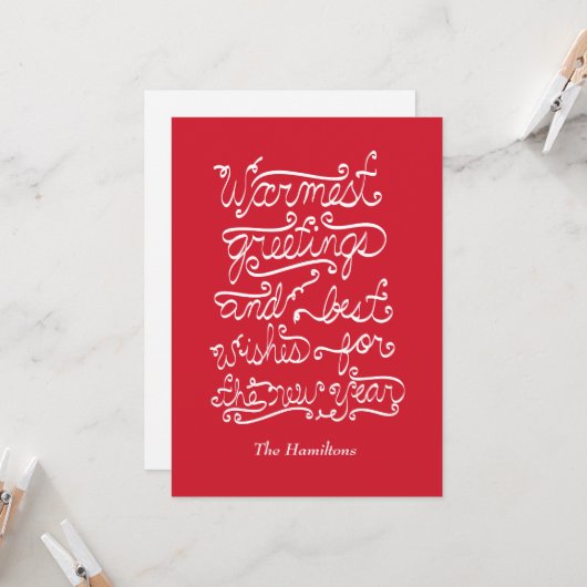 Carte salutations chaleureuses (Devant/Arrière en situation)