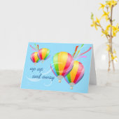 Carte Salutations chaudes d'anniversaire de ballons à (Fleur jaune)