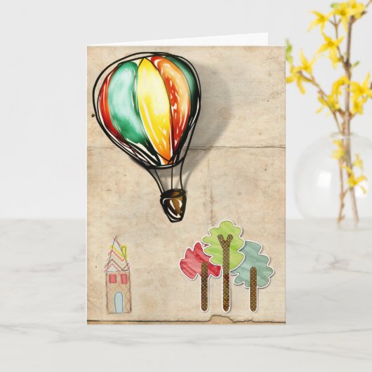 Carte salutations d'adoption (Fleur jaune)