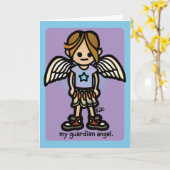 Carte salutations d'anges. (Fleur jaune)