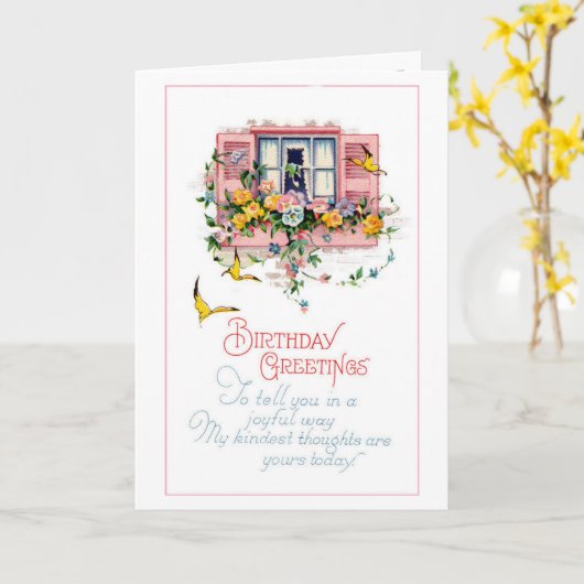 Carte Salutations d'anniversaire (Fleur jaune)