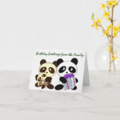 Carte Salutations d'anniversaire de Panda (Fleur jaune)