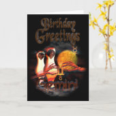 Carte Salutations d'anniversaire de zodiaque de Gémeaux (Fleur jaune)