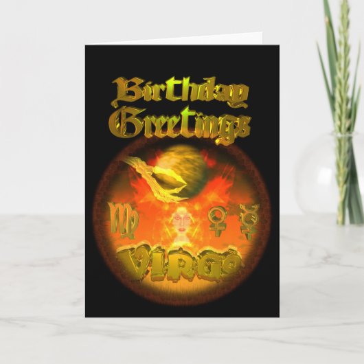 Carte Salutations d'anniversaire de zodiaque de Vierge (Devant)