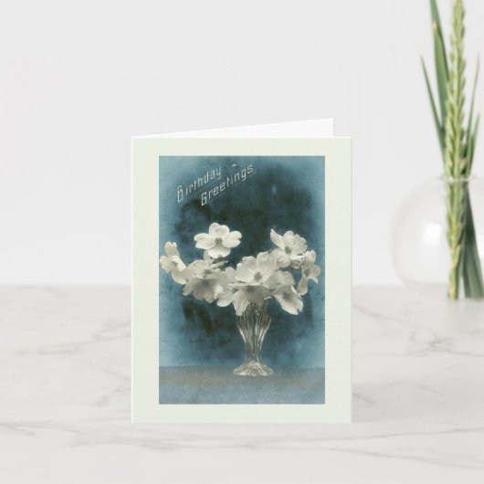 Carte Salutations d'anniversaire Joli Bouquet de Dogwood (Devant)