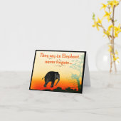 Carte Salutations d'anniversaire tardif, un éléphant n'o (Fleur jaune)