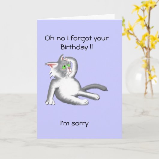 Carte Salutations d'anniversaire tardives (Fleur jaune)