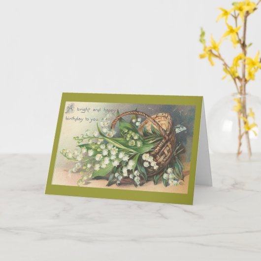 Carte Salutations d'anniversaire vintages. (Fleur jaune)