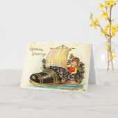 Carte Salutations d'anniversaire Vintages 1915 (Fleur jaune)