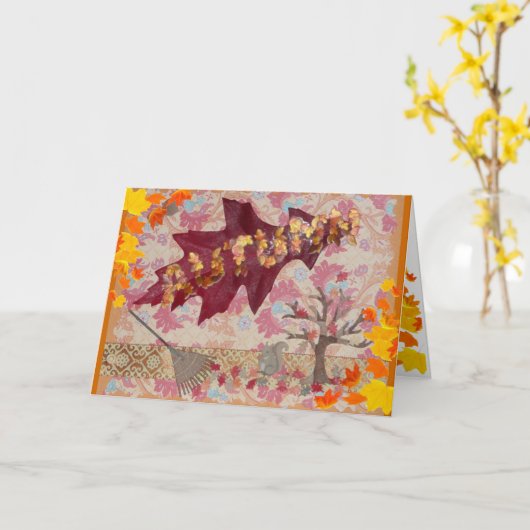 Carte Salutations d'automne ! (Fleur jaune)